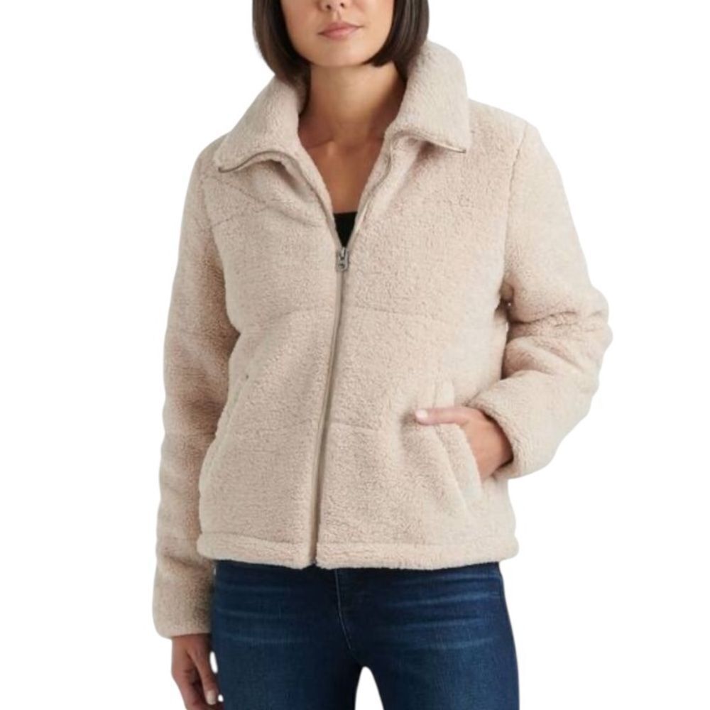 Lucky brand faux teddy jacket women’s L